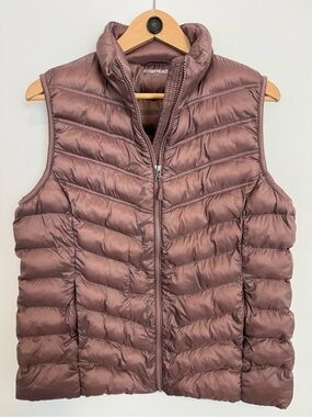 Lightweight Quilted Puffer Vest - Dusty Mauve